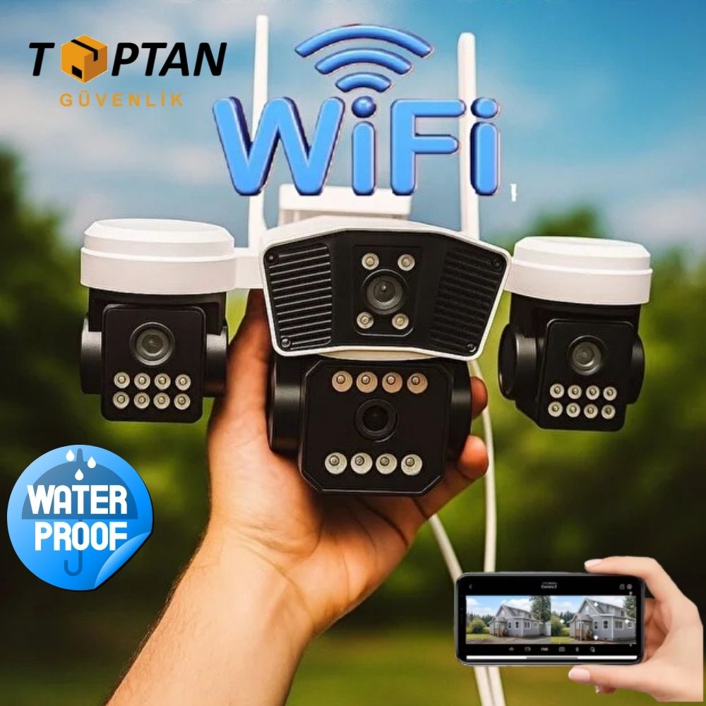 ARNA 4 KAMERALI 4X3 MP WIFI TWO-WAY AUDIO KABLOSUZ MOTORİZE GÜVENLİK KAMERASI - 4521 görünüm