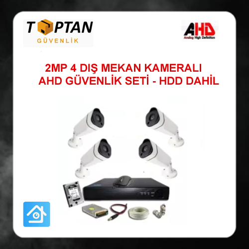 2 MP AHD Uzay Metal Kasa 4 Kameralı 1 TB HDD Dahil Güvenlik Seti