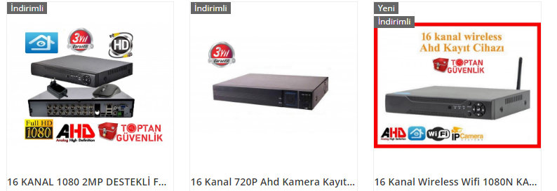16 kanal dvr kayıt cihazı