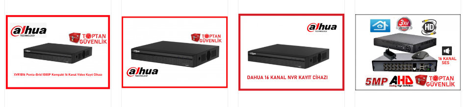 16 lı dvr kayıt cihazı