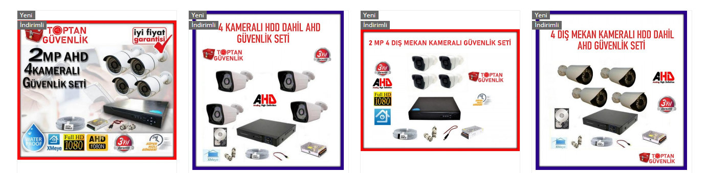 4 kameralı güvenlik sistemi