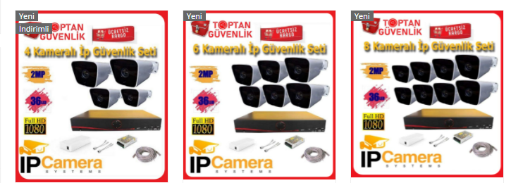 4 kameralı ip güvenlik kamerası seti