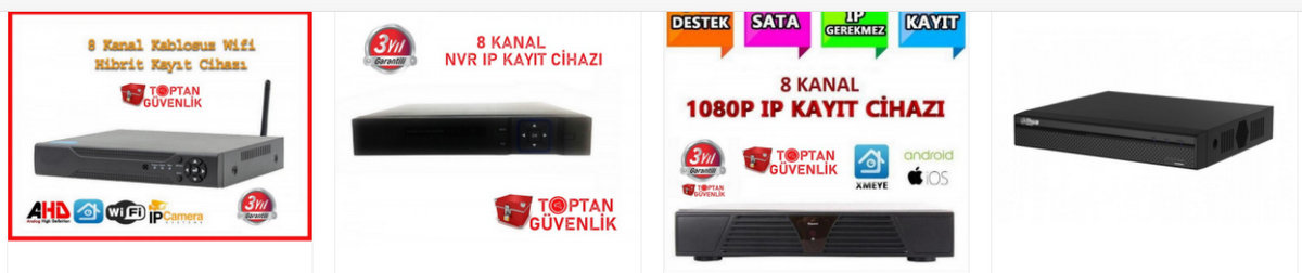 8 girişli kamera kayıt cihazı