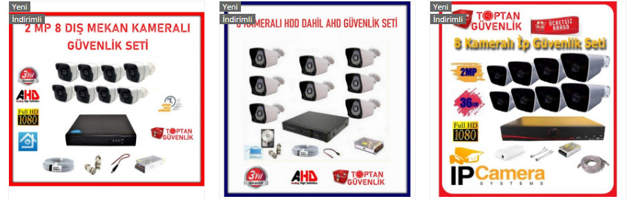 8 kameralı güvenlik sistemi