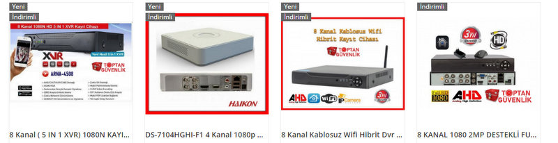 8 kanal dvr kayıt cihazı
