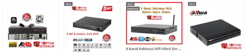 8 kanalli dvr kayit cihazi