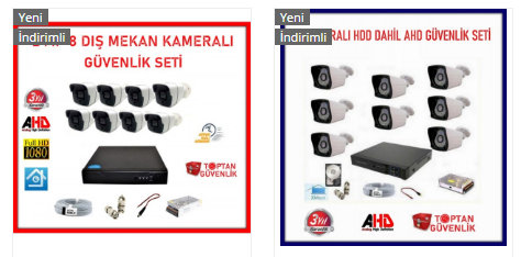 8 li güvenlik kamera sistemleri