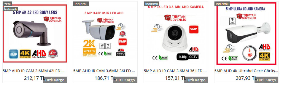 kameralar ve fiyatları