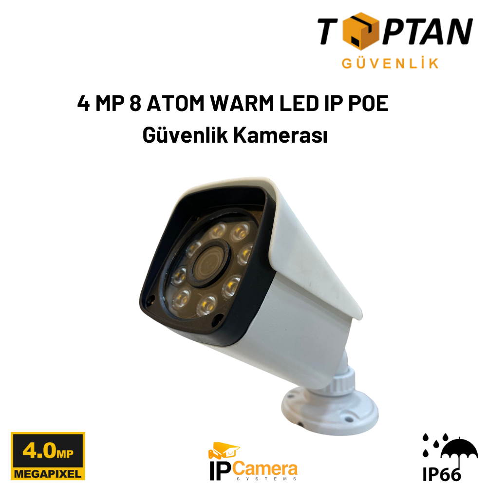 Besta 4 MP 8 ATOM WARM LED IP POE Güvenlik Kamerası BT-1408 görünüm