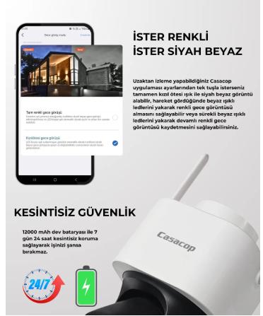 casacop bataryalı solar kamera