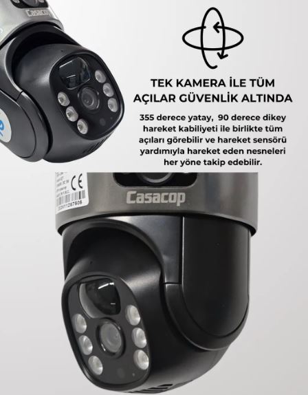 çift kameralı 6mp solar kamera