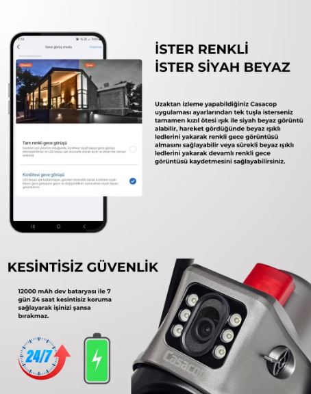 bataryalı solar kamera