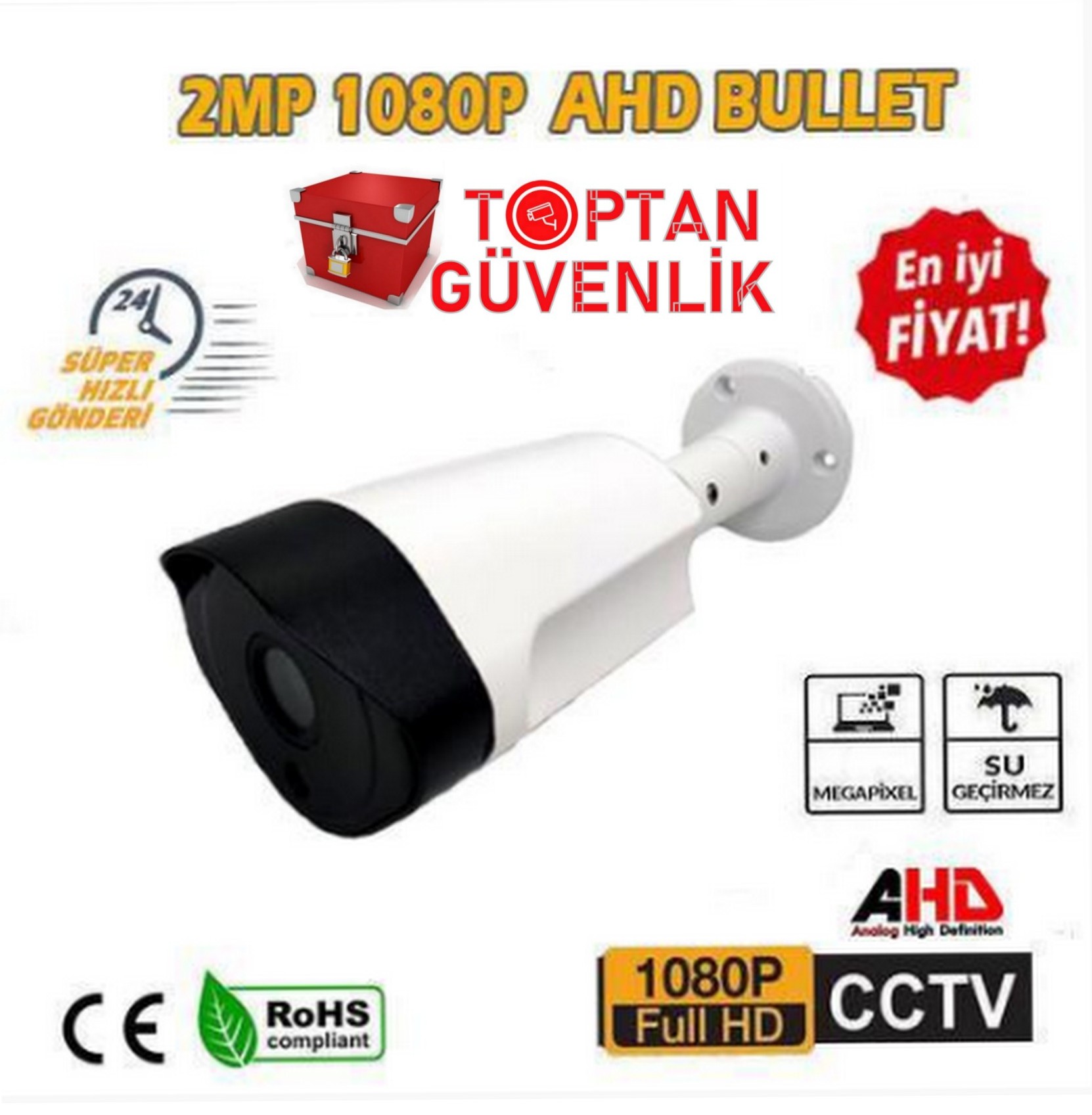 2MP Metal Uzay Kasa Dış Mekan 3 Kameralı AHD Güvenlik Seti ARNA-7433 görünüm
