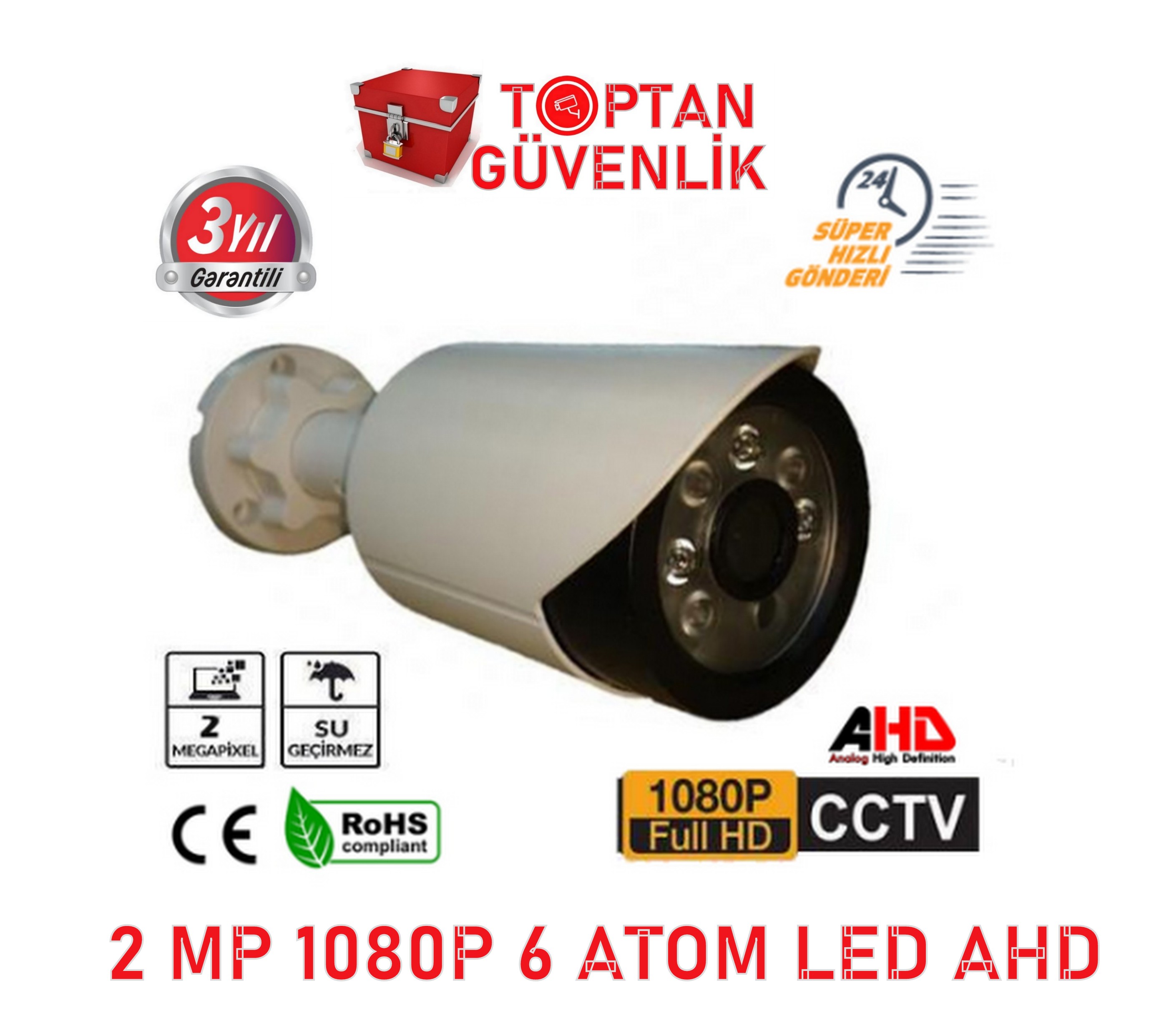2 MP 1080P 8 Kameralı Ahd Güvenlik Seti 1 TB Harddisk Dahil ARNA-7428
