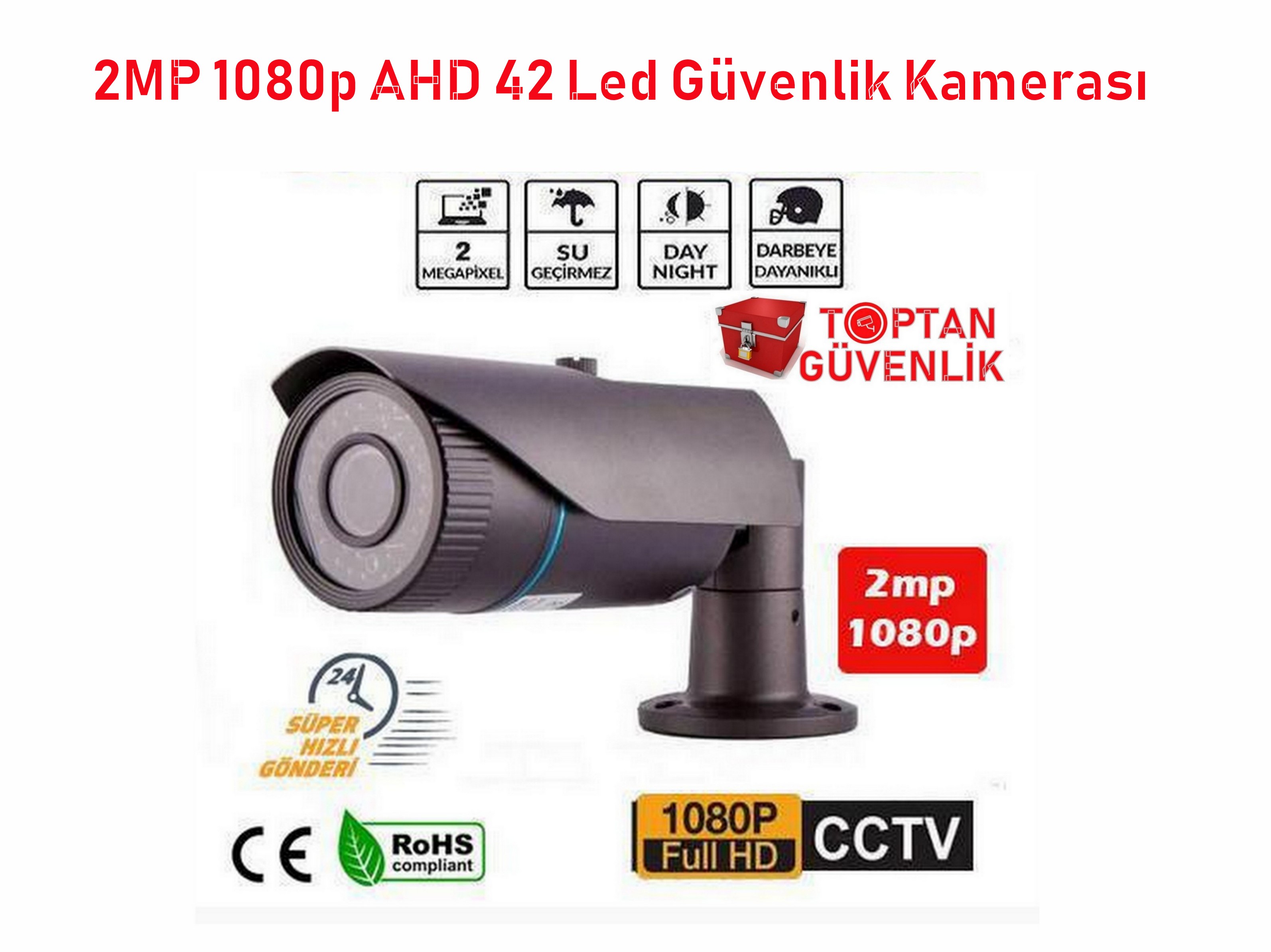 2 MP 1080P 3 DIŞ MEKAN 1 İÇ MEKAN KAMERALI HDD DAHİL GÜVENLİK SETİ ARNA-7642 görünüm