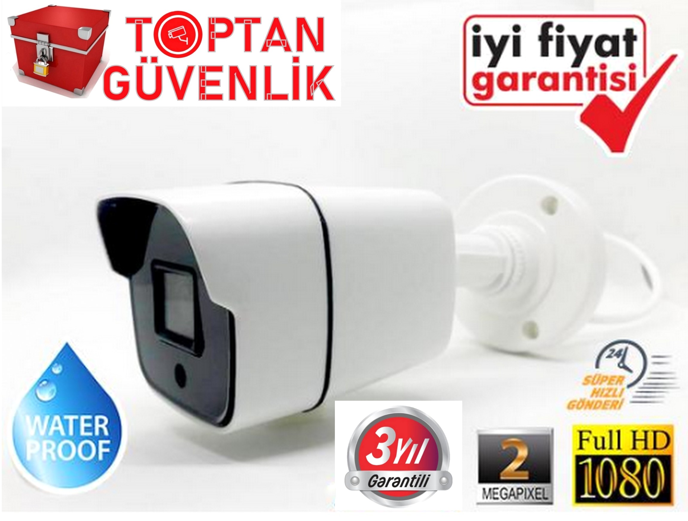 2 MP 1080P Gece Görüşlü FULL HD AHD Güvenlik Kamerası