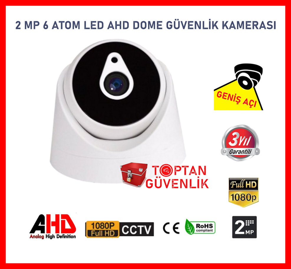 2 mp ahd geniş açı dome kamera 