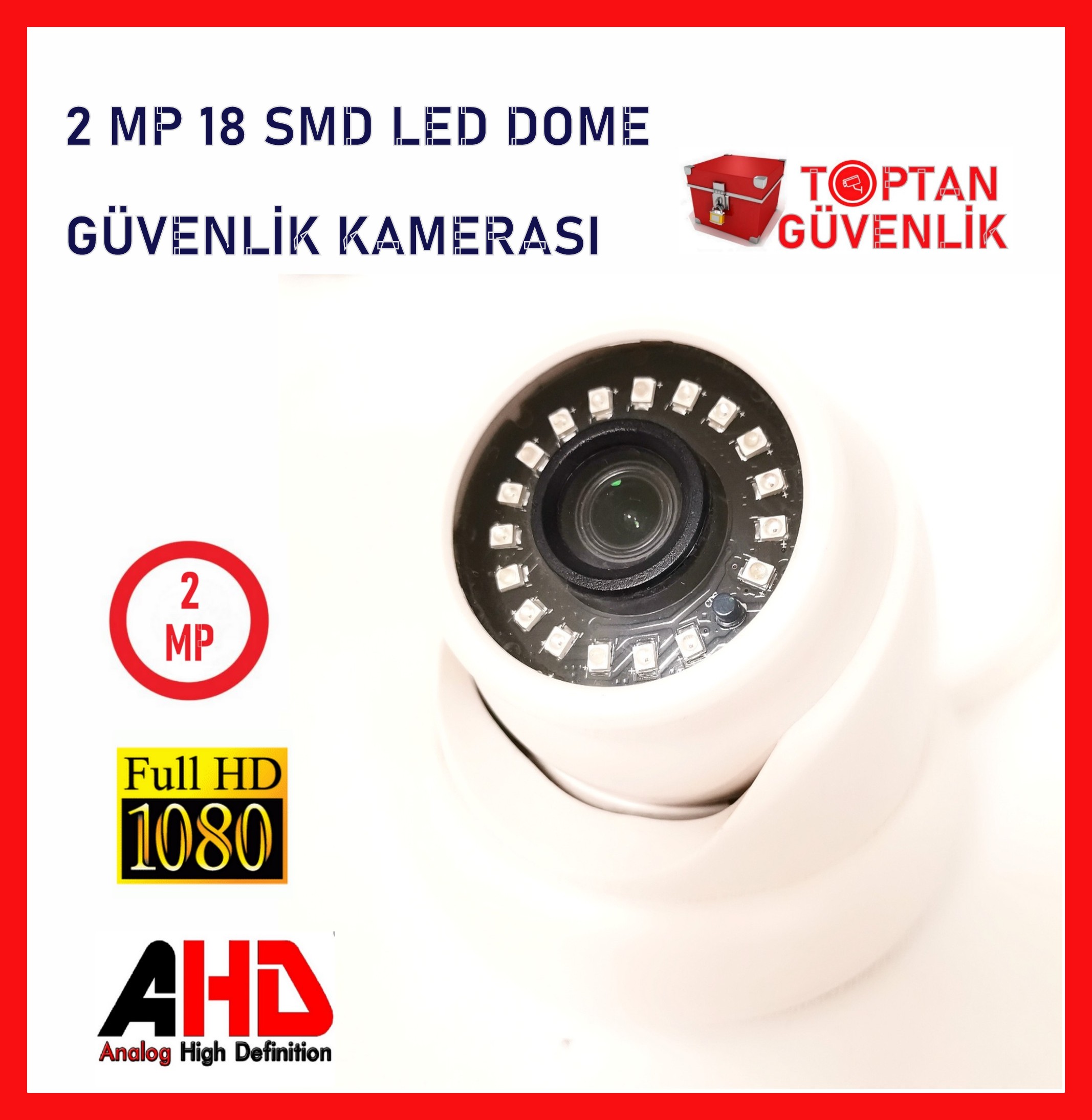 2 MP 18 SMD LED İç Mekan 1080P AHD Dome Kamera ARNA-2318 görünüm