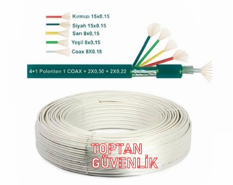 4+1 100 Metre 0.50 CCTV Kamera Kablosu ARNA-5410 görünüm