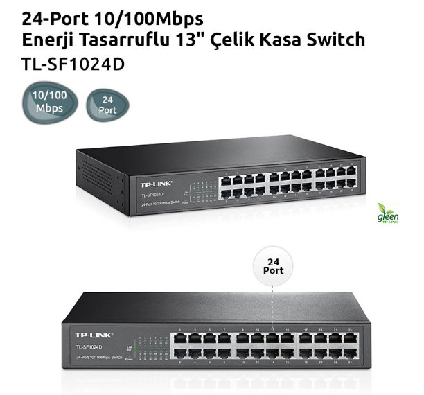 SWITCH TP-LINK TL-SF1024D 24 PORTS 10/100 MBPS