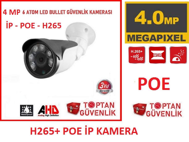 4 mp h265 poe ip kamera