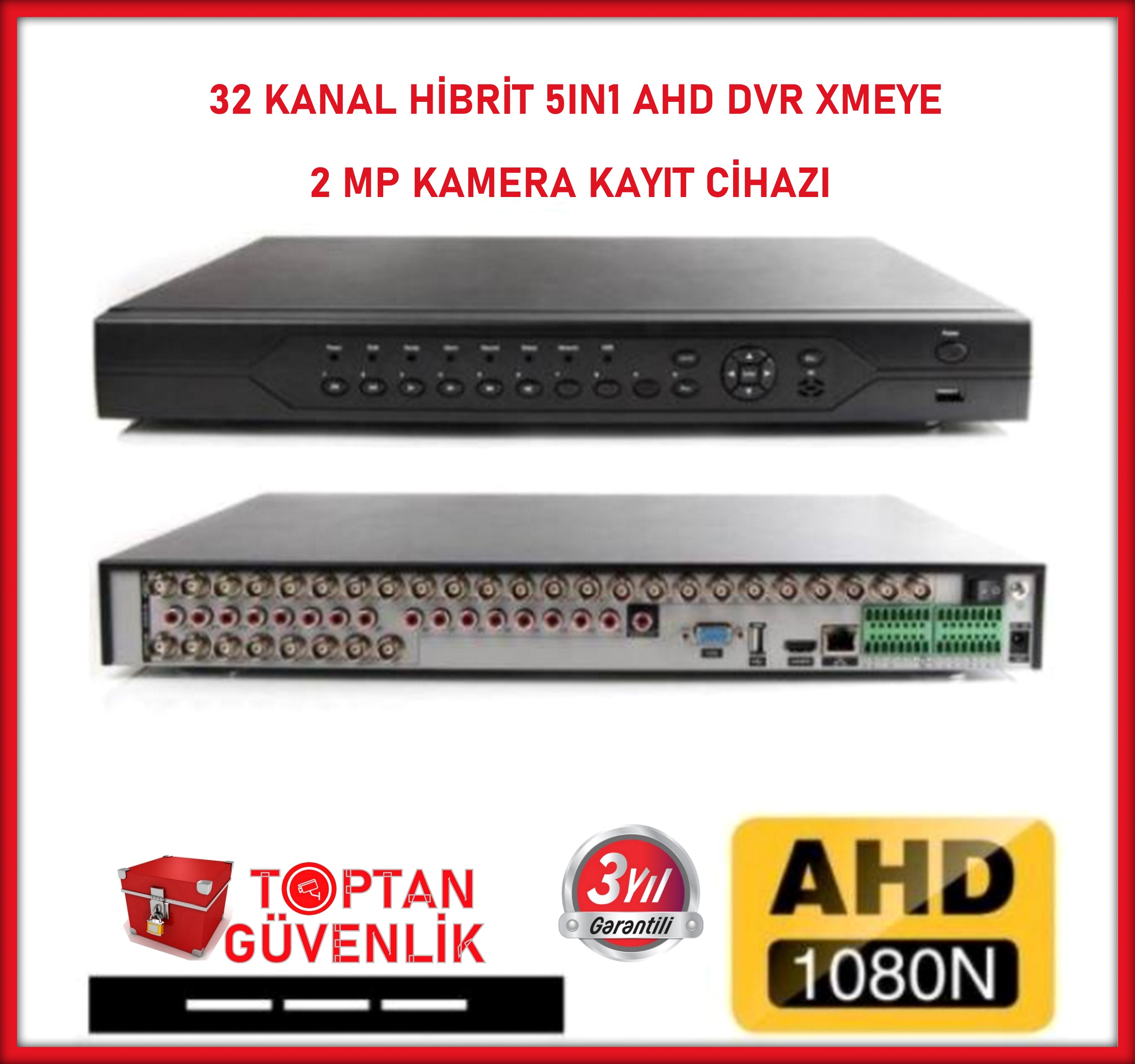 32 KANAL AHD HİBRİT 5IN1 SESLİ DVR Güvenlik Kamerası Kayıt Cihazı ARNA-4032 görünüm