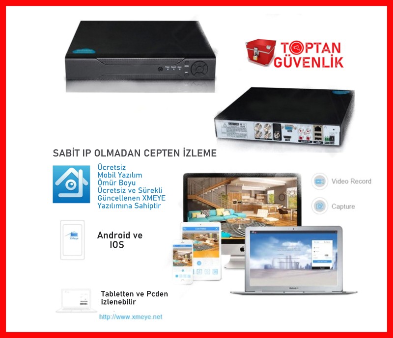 4 Kanal 5 MP H265 Kablosuz Ahd Wireless Kayıt Cihazı ARNA-4204 görünüm