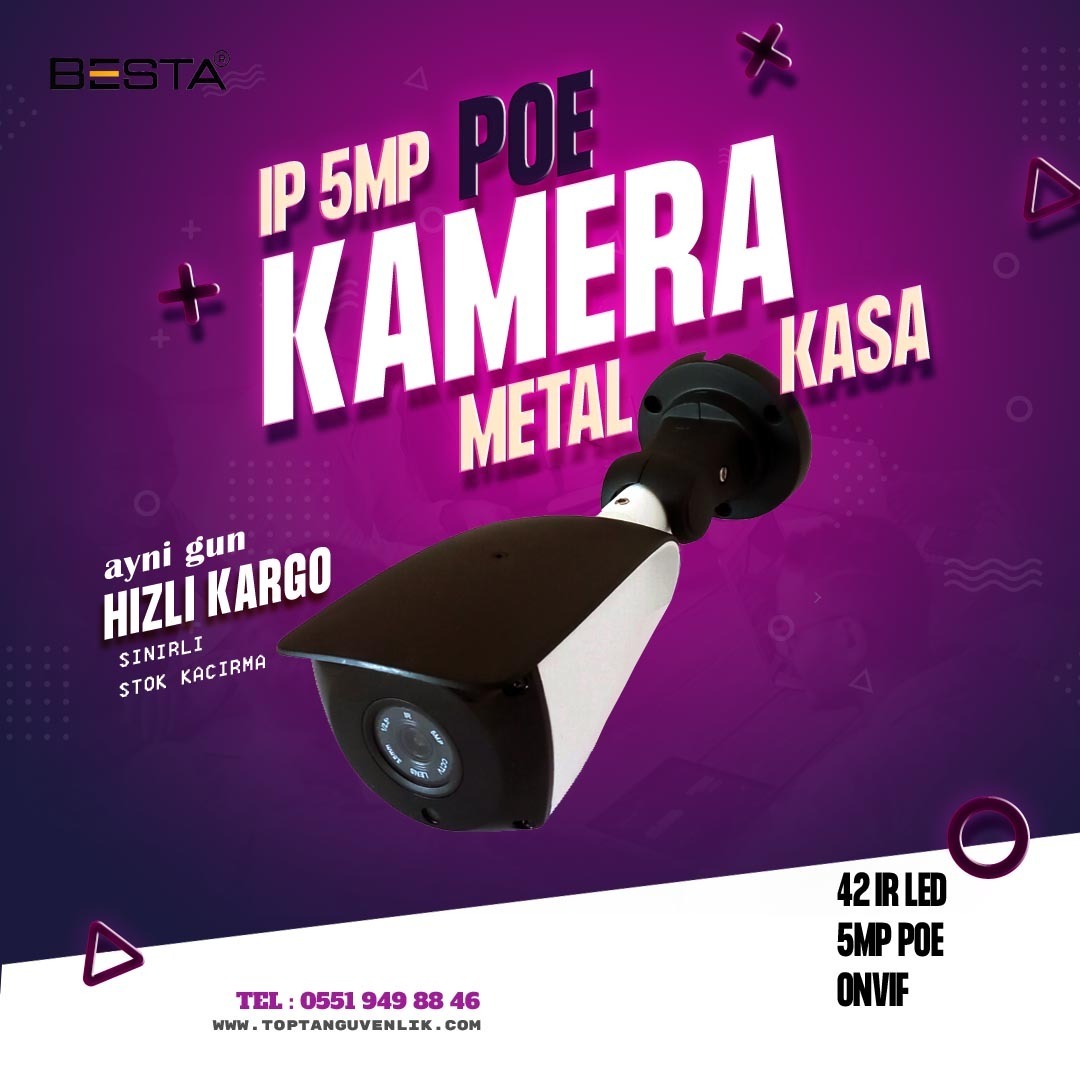 ARNA 5MP 10 KAMERALI DIŞ MEKAN METAL KASA 250 GB HDD DAHİL IP GÜVENLİK SETİ - ST510250 görünüm