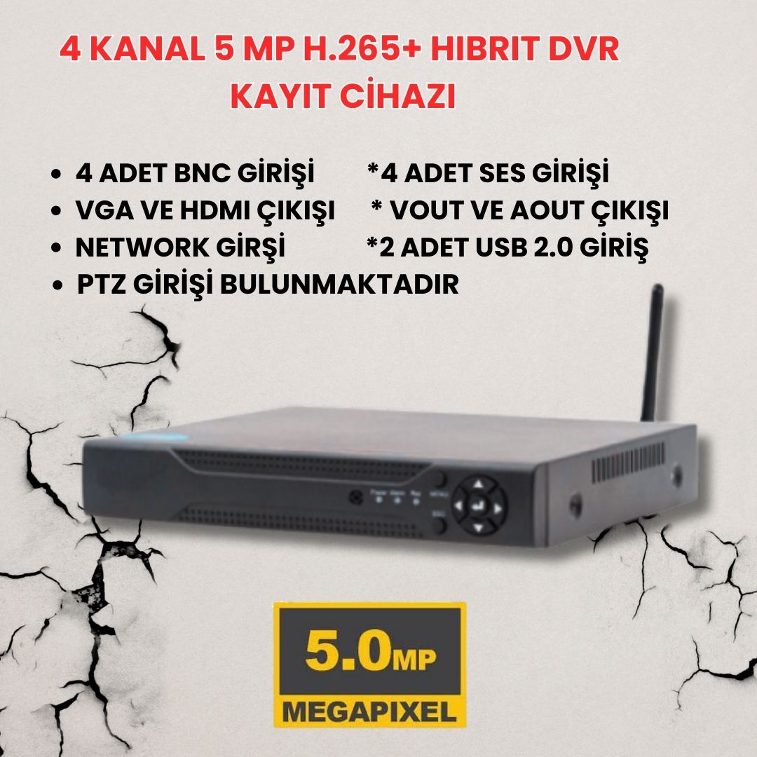 ARNA 4 Kameralı Güvenlik Seti 2 TB HDD- 5MP Sony Lensli Full Hd Gece Renkli Görüşlü Güvenlik Kamerası Sistemi - Cepten Izle görünüm